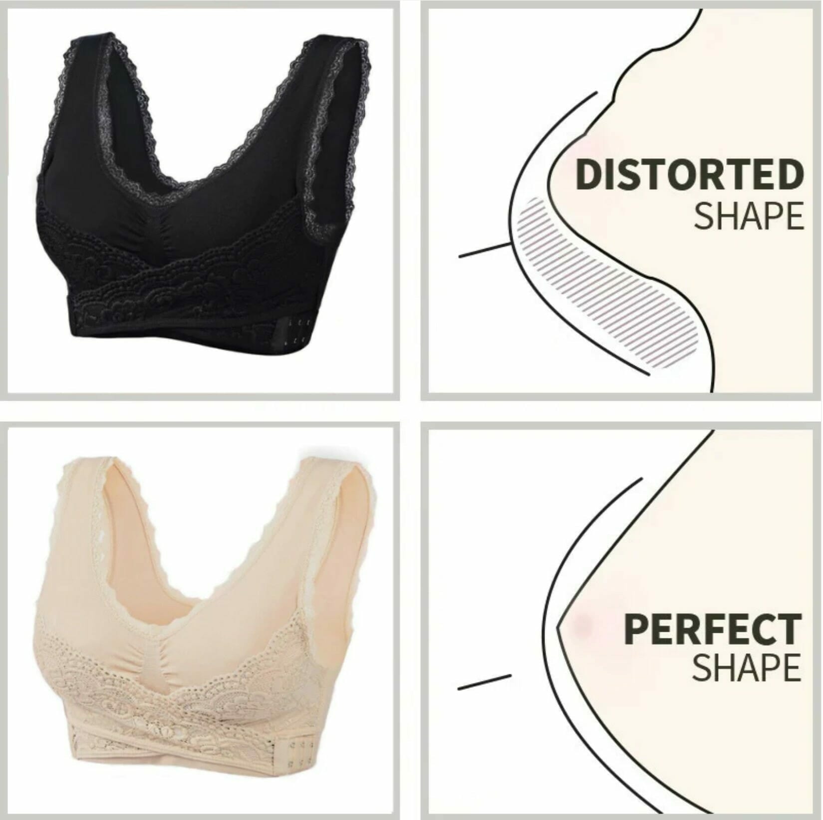 Comfy Corset Bra Front Cross Side Buckle Lace Bras - Image 12