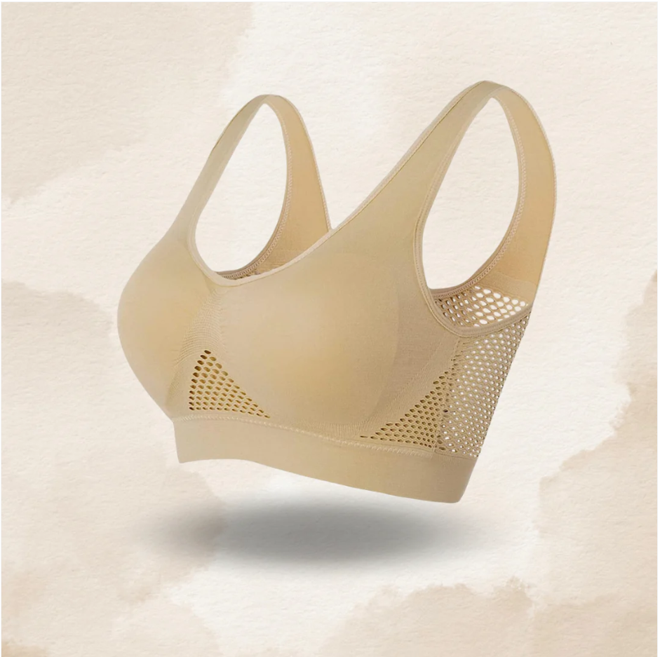 Mesh Breathable Cool Liftup Air Sports Bra Seamless Wireless Bra Large Size For Women - Image 11