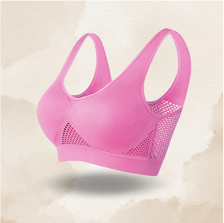 Mesh Breathable Cool Liftup Air Sports Bra Seamless Wireless Bra Large Size For Women - Image 13
