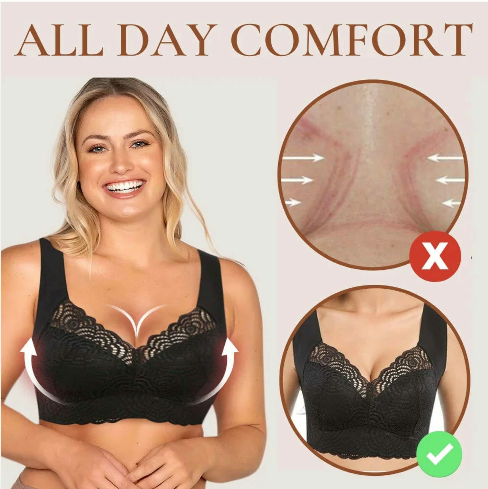 Ultimate Extra Lift Stretch Full-Figure Seamless Lace Cut Bra - Image 13