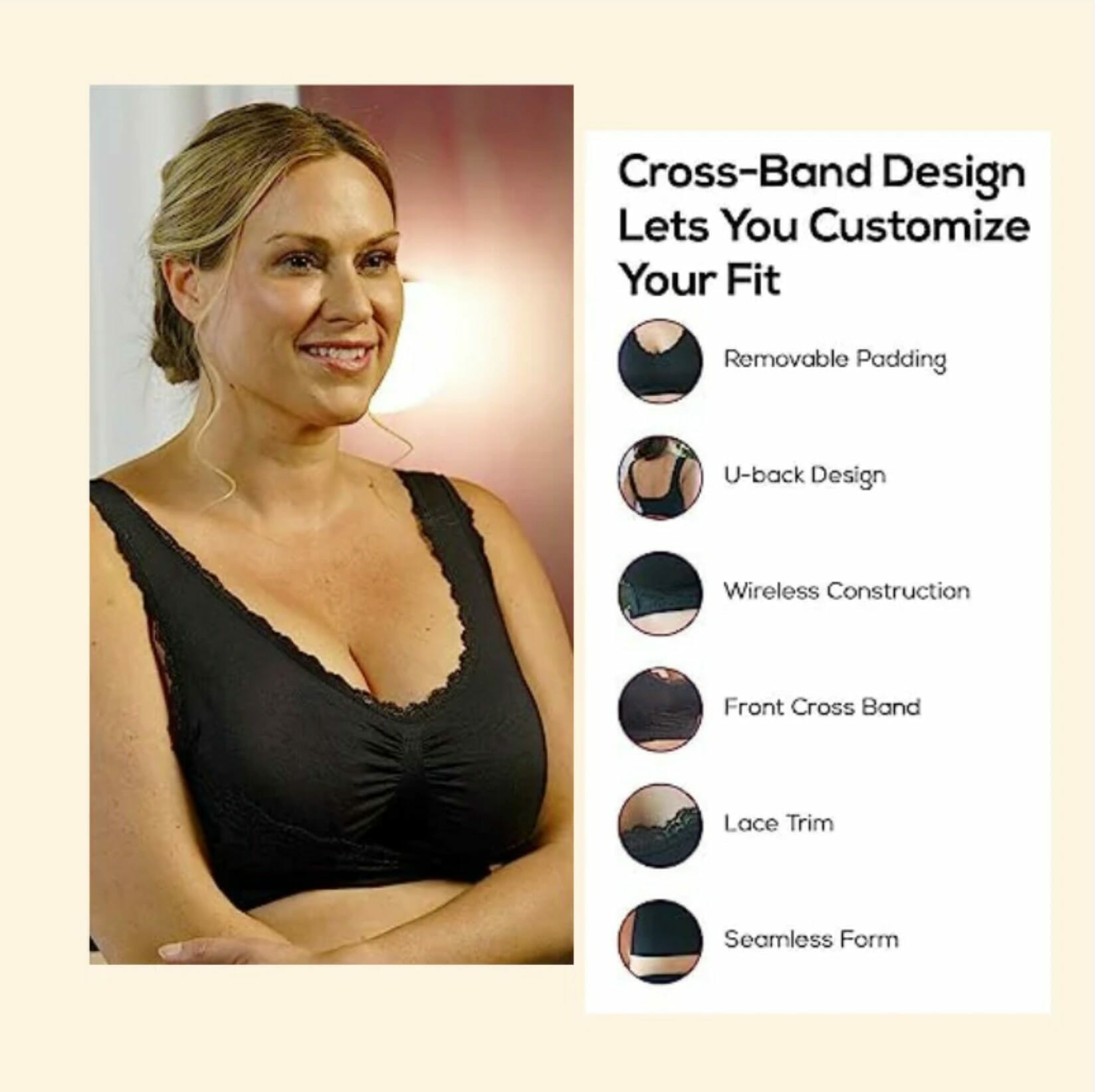 Comfy Corset Bra Front Cross Side Buckle Lace Bras - Image 16