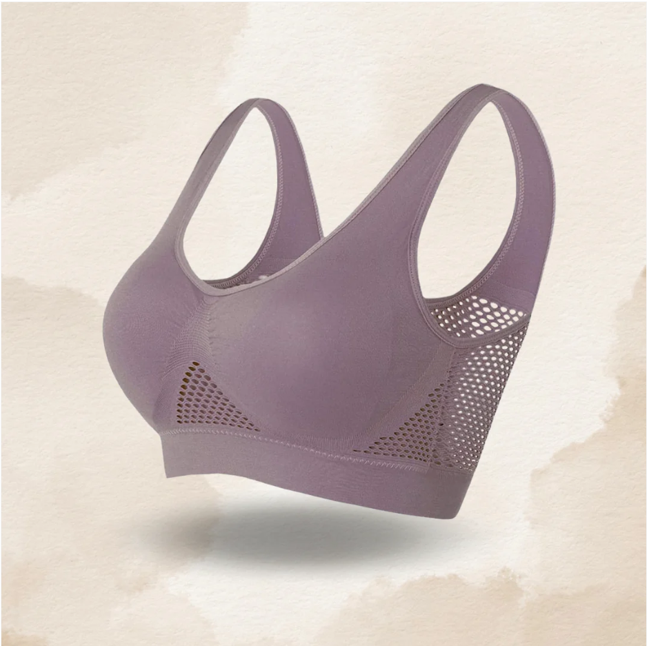Mesh Breathable Cool Liftup Air Sports Bra Seamless Wireless Bra Large Size For Women - Image 15