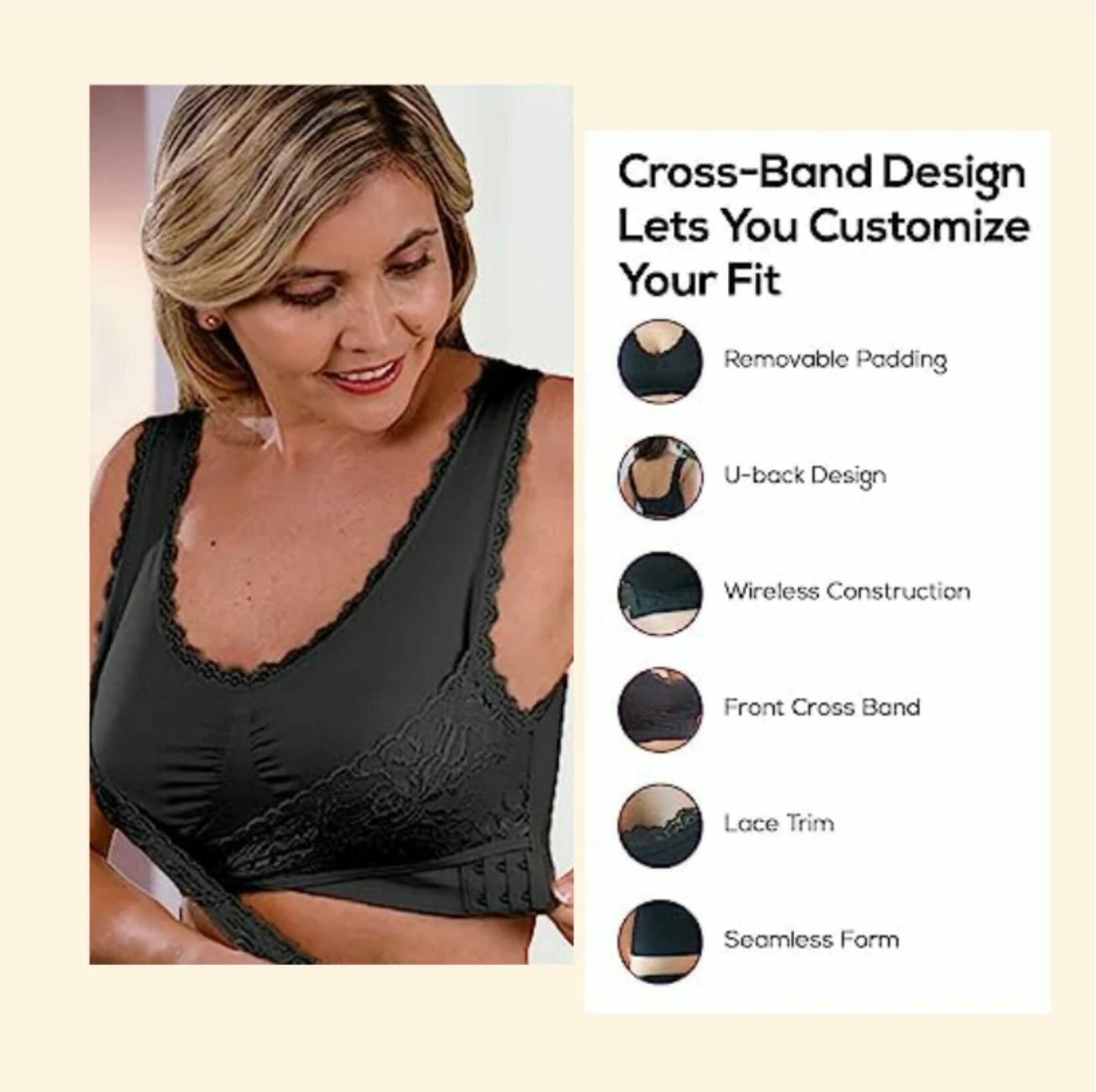 Comfy Corset Bra Front Cross Side Buckle Lace Bras - Image 17