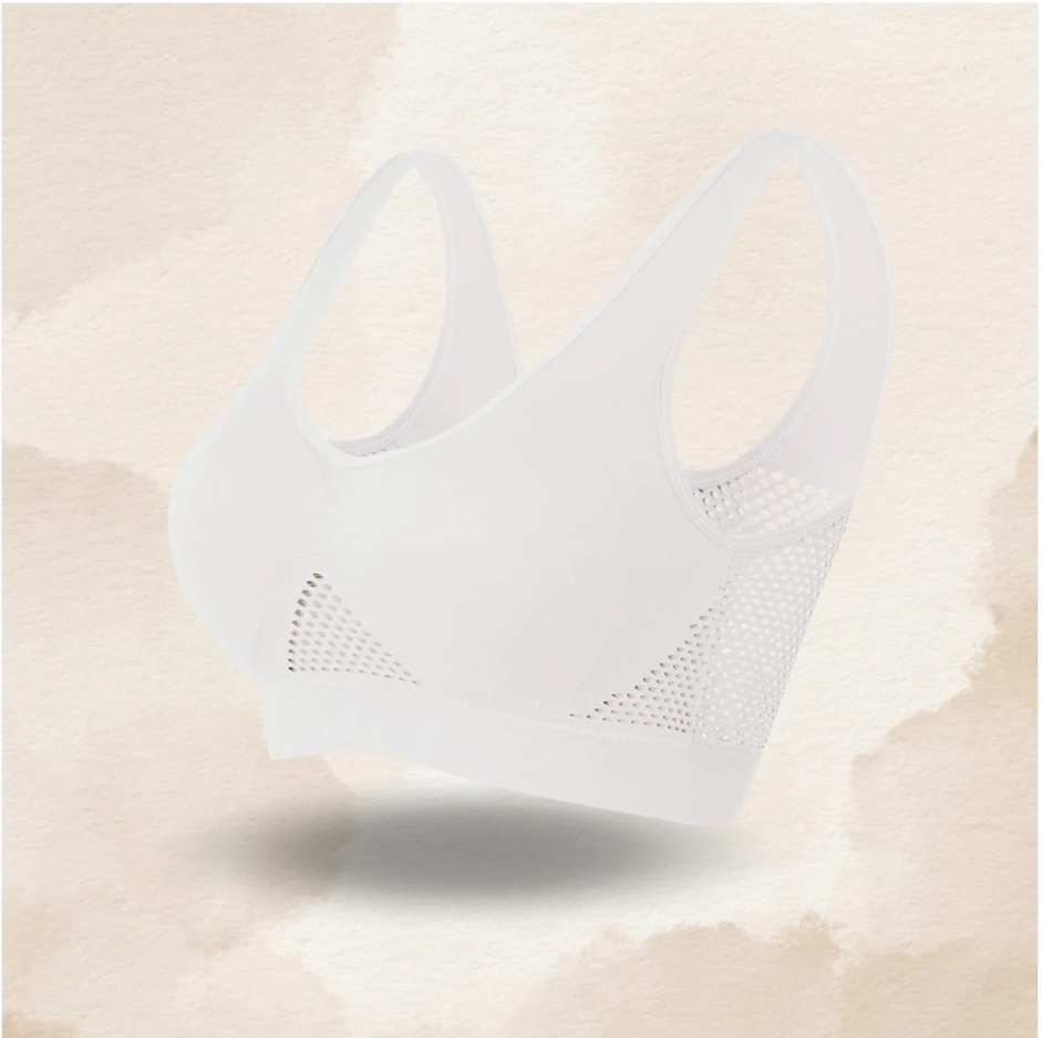 Mesh Breathable Cool Liftup Air Sports Bra Seamless Wireless Bra Large Size For Women - Image 16