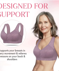 Rosette Bra Wireless Front Button Bra Large Size For Women