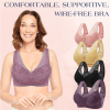 Leaf Lace Bra Wireless Front Zipper Bra Large Size For Women