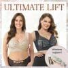 Ultimate Extra Lift-Up Seamless Stretch Full-Figure Floral Lace Cut Out Bra