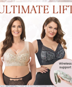 Ultimate Extra Lift-Up Seamless Stretch Full-Figure Floral Lace Cut Out Bra