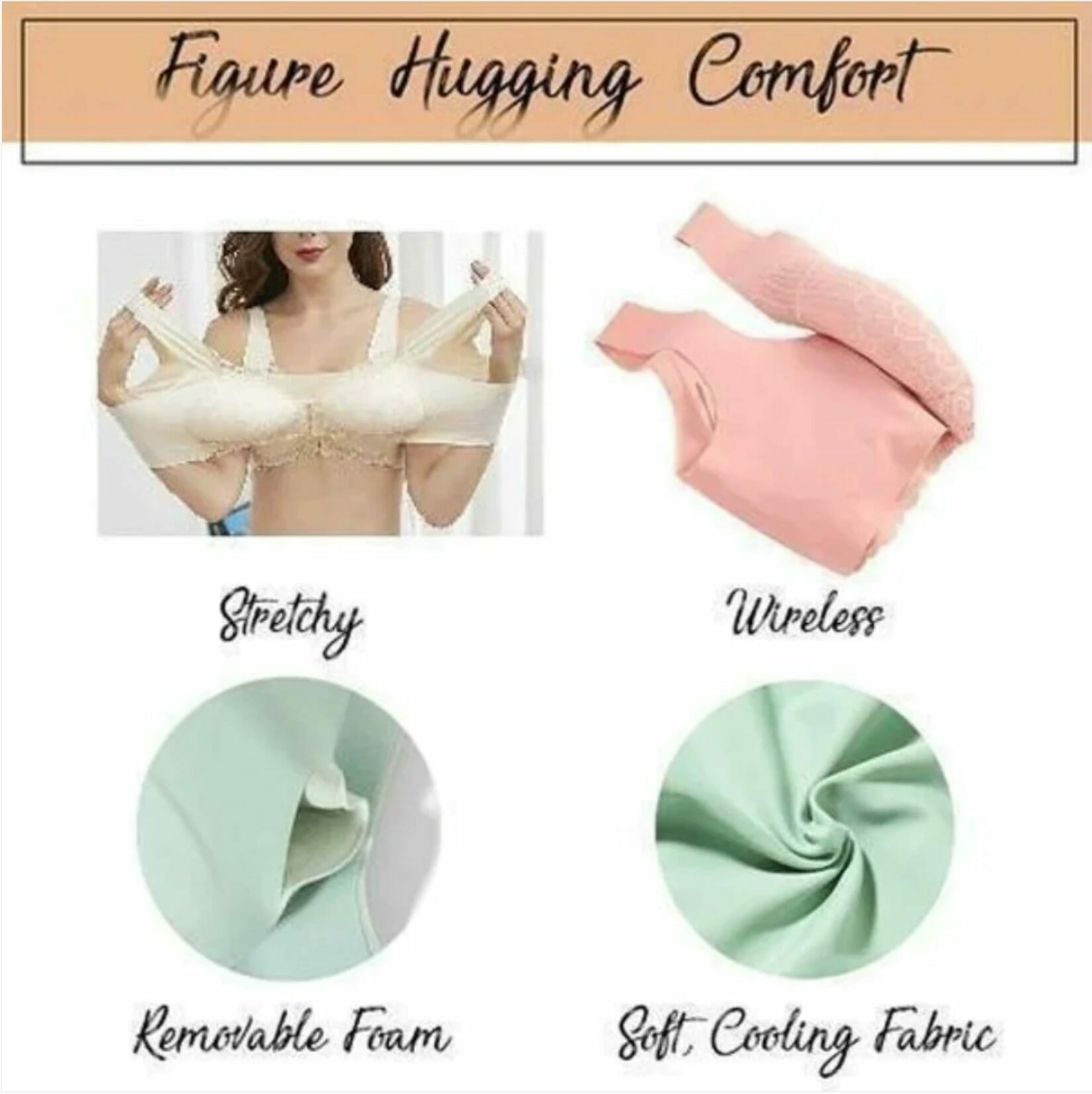 Multifunctional Push Up Comfy Bra Front Closure 5D Contour Bra Plus Size For Women - Image 28