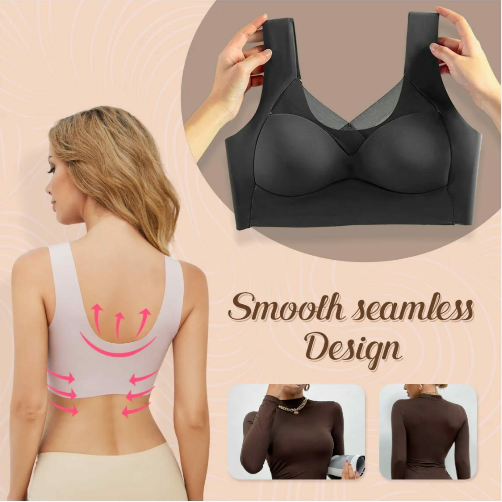 Comfy Seamless Bra Deep Cup Wireless Bras Plus Size For Women - Image 4
