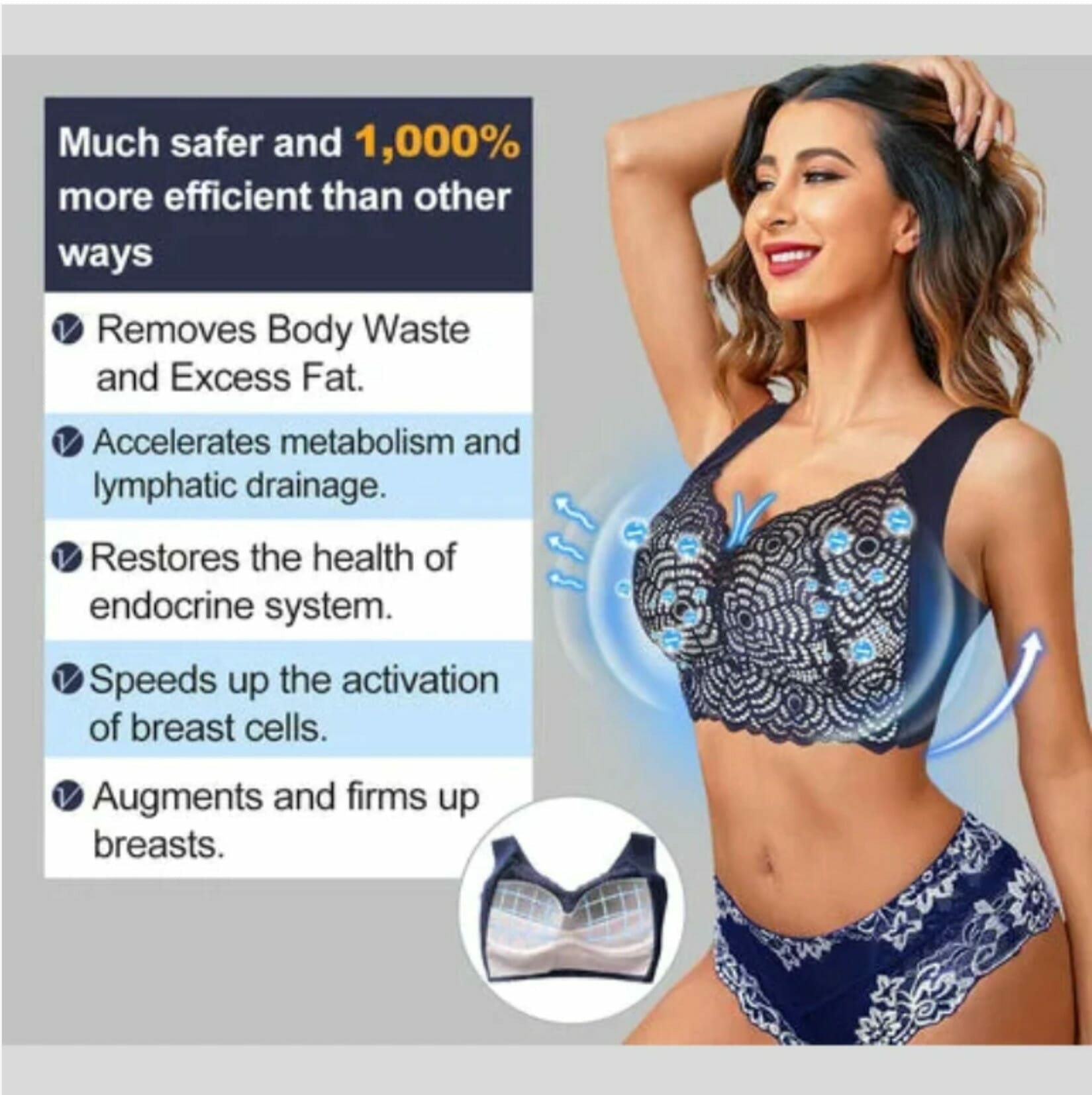 Ultimate Extra Lift Stretch Full-Figure Seamless Lace Cut Bra - Image 5