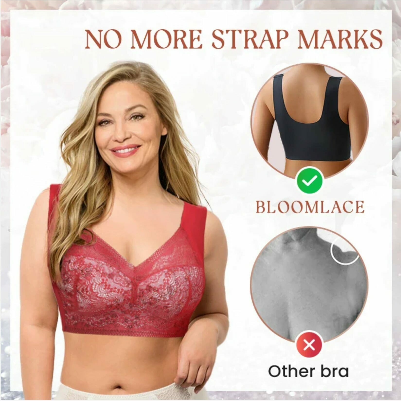 Ultimate Extra Lift-Up Seamless Stretch Full-Figure Floral Lace Cut Out Bra - Image 5