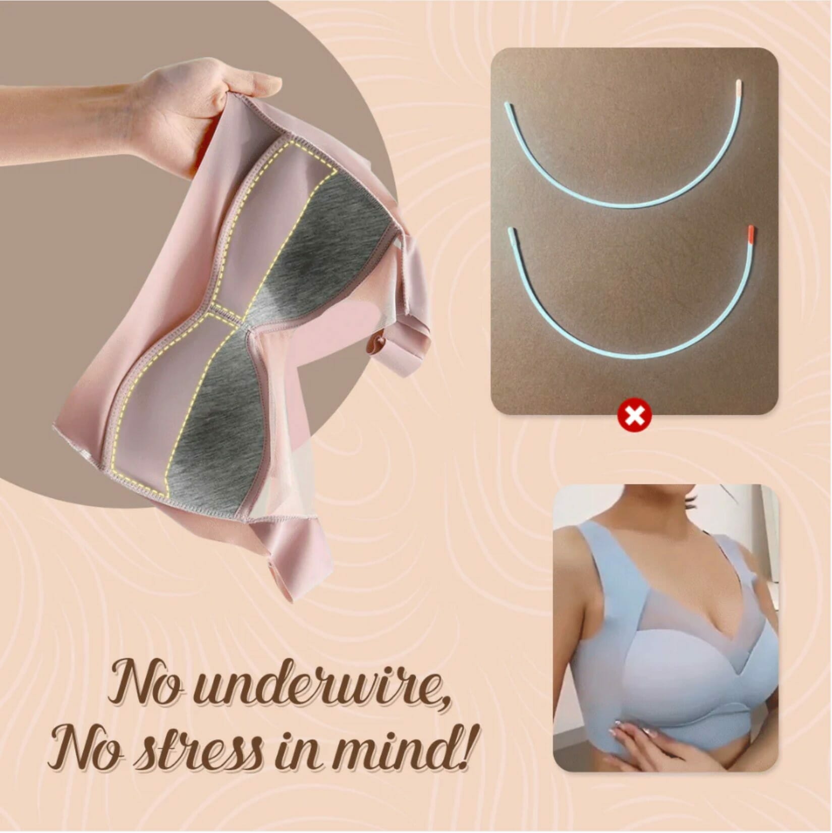 Comfy Seamless Bra Deep Cup Wireless Bras Plus Size For Women - Image 6