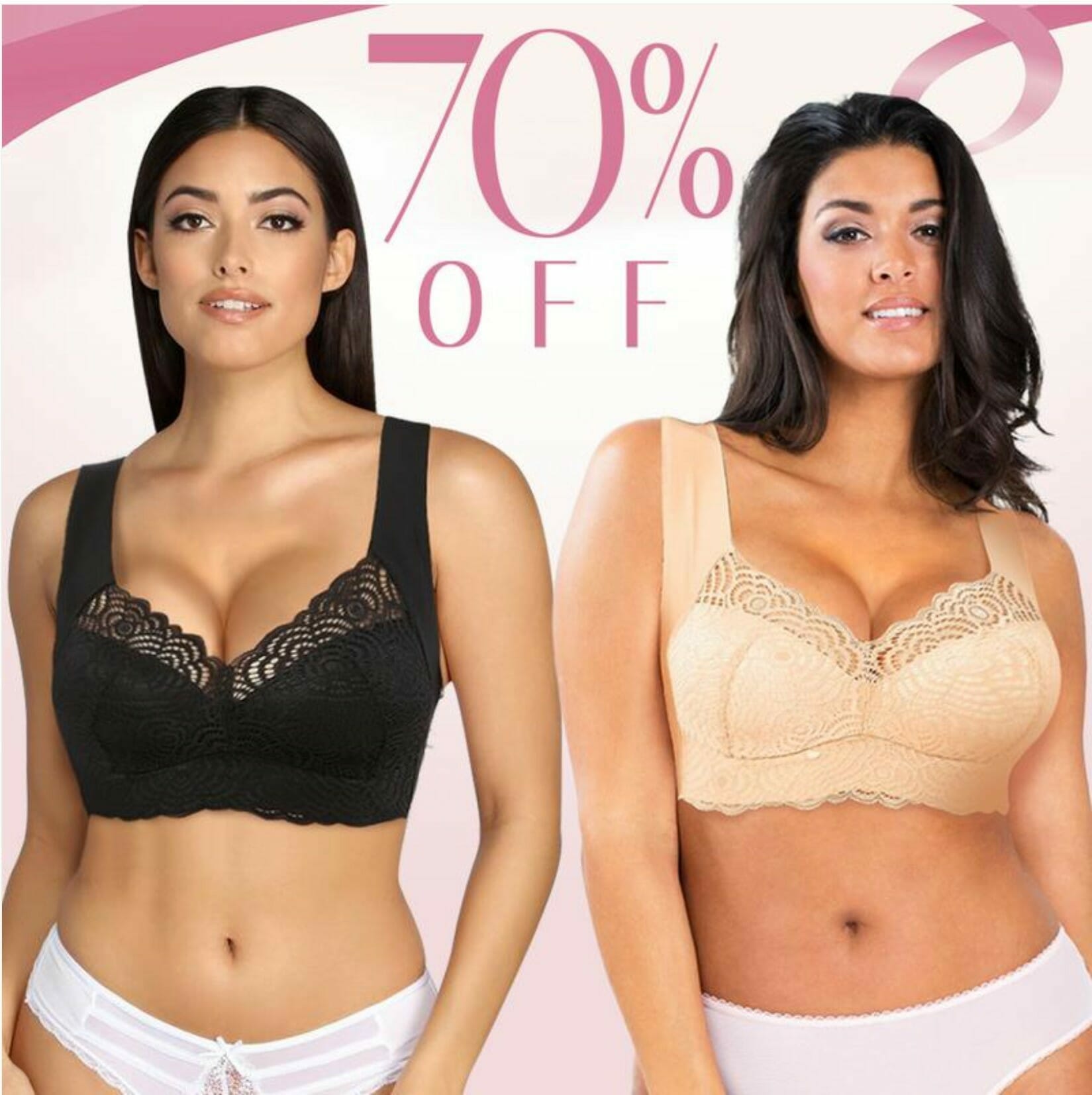 Ultimate Extra Lift Stretch Full-Figure Seamless Lace Cut Bra - Image 54