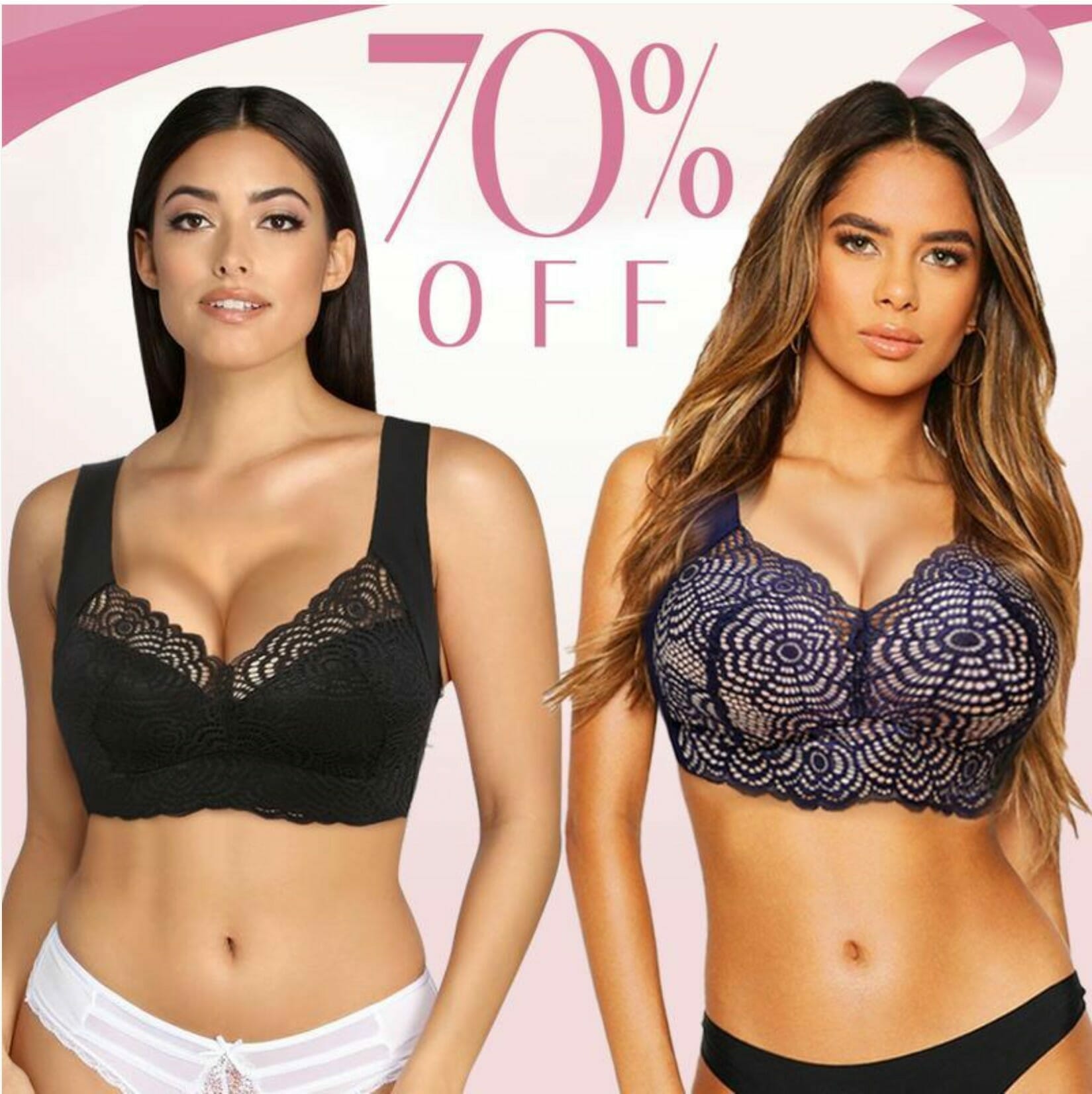 Ultimate Extra Lift Stretch Full-Figure Seamless Lace Cut Bra - Image 55