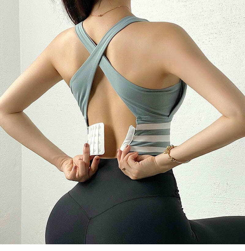 Women Yoga Crop Top Shockproof Push Up Underwear Bra - Image 9