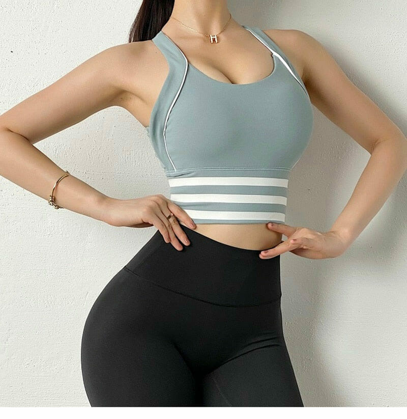 Women Yoga Crop Top Shockproof Push Up Underwear Bra - Image 10