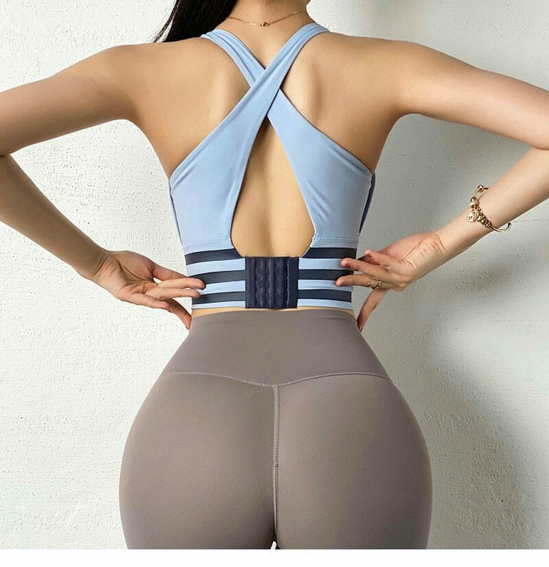 Women Yoga Crop Top Shockproof Push Up Underwear Bra - Image 20