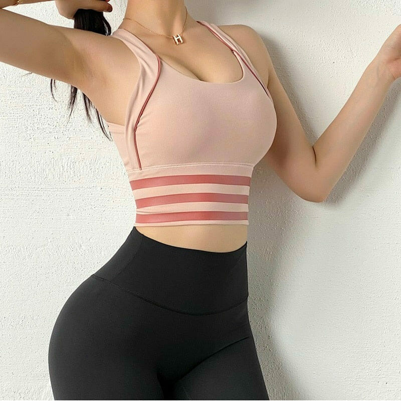 Women Yoga Crop Top Shockproof Push Up Underwear Bra - Image 8