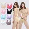 Women Plus Size Lace Wide Straps Wireless Bra Front Closure Push Up Bras