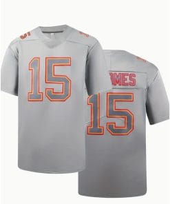 Alternative view of New Solid Number 15 Mahomes Breathable Rugby Jersey, Active V Neck Short Sleeve Uniform American Football Shirt For Training Competition Party