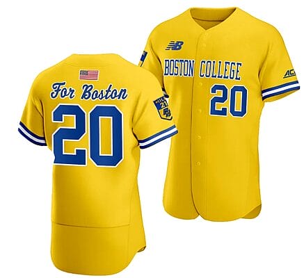 Barry Walsh Jersey Boston College Eagles Baseball Boston Strong 10th Anniversary Gold #20