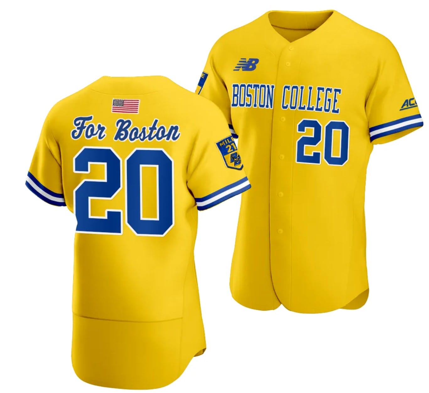 Barry Walsh Jersey Boston College Eagles Baseball Boston Strong 10th Anniversary Gold #20
