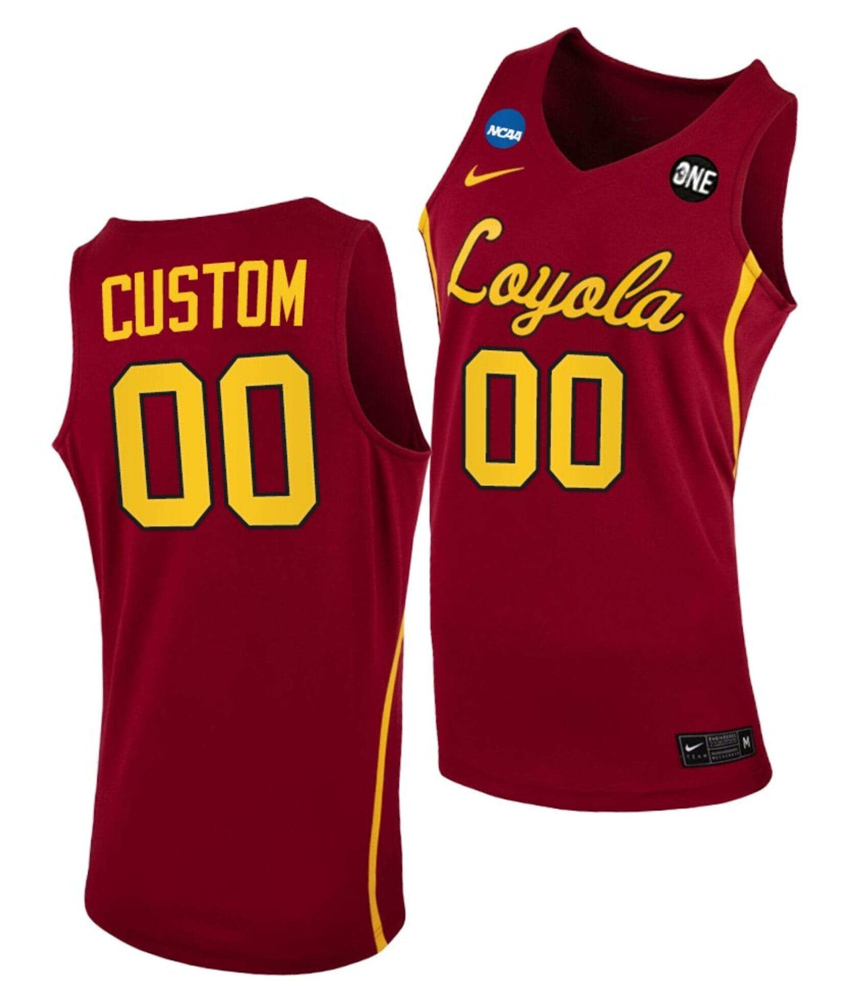 Custom Loyola Chicago Ramblers Jersey Name and Number College Basketball Maroon 2021 March Madness Sweet 16 Home