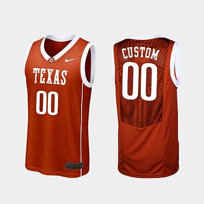 Custom Texas Longhorns Jersey Name and Number College Basketball Burnt Orange