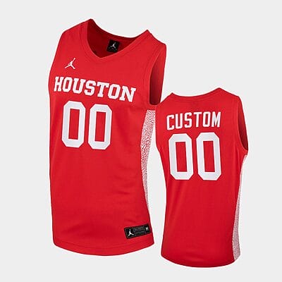 Custom Houston Cougars Jersey Name and Number College Basketball Red