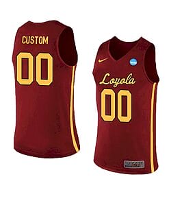 Custom Loyola Chicago Ramblers Jersey College Name and Number Red