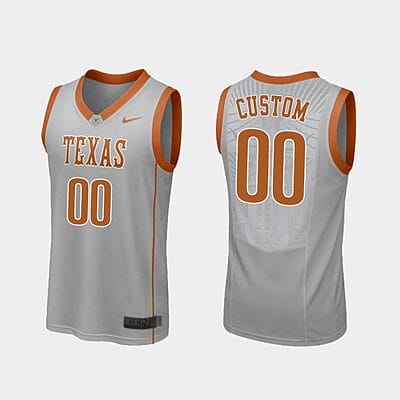 Custom Texas Longhorns Jersey Name and Number College Basketball Gray