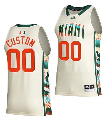 Custom BHE Miami Hurricanes Jersey College Basketball White Honoring Black Excellence