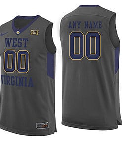 Custom West Virginia Mountaineers Jersey College Basketball Name and Number Gray