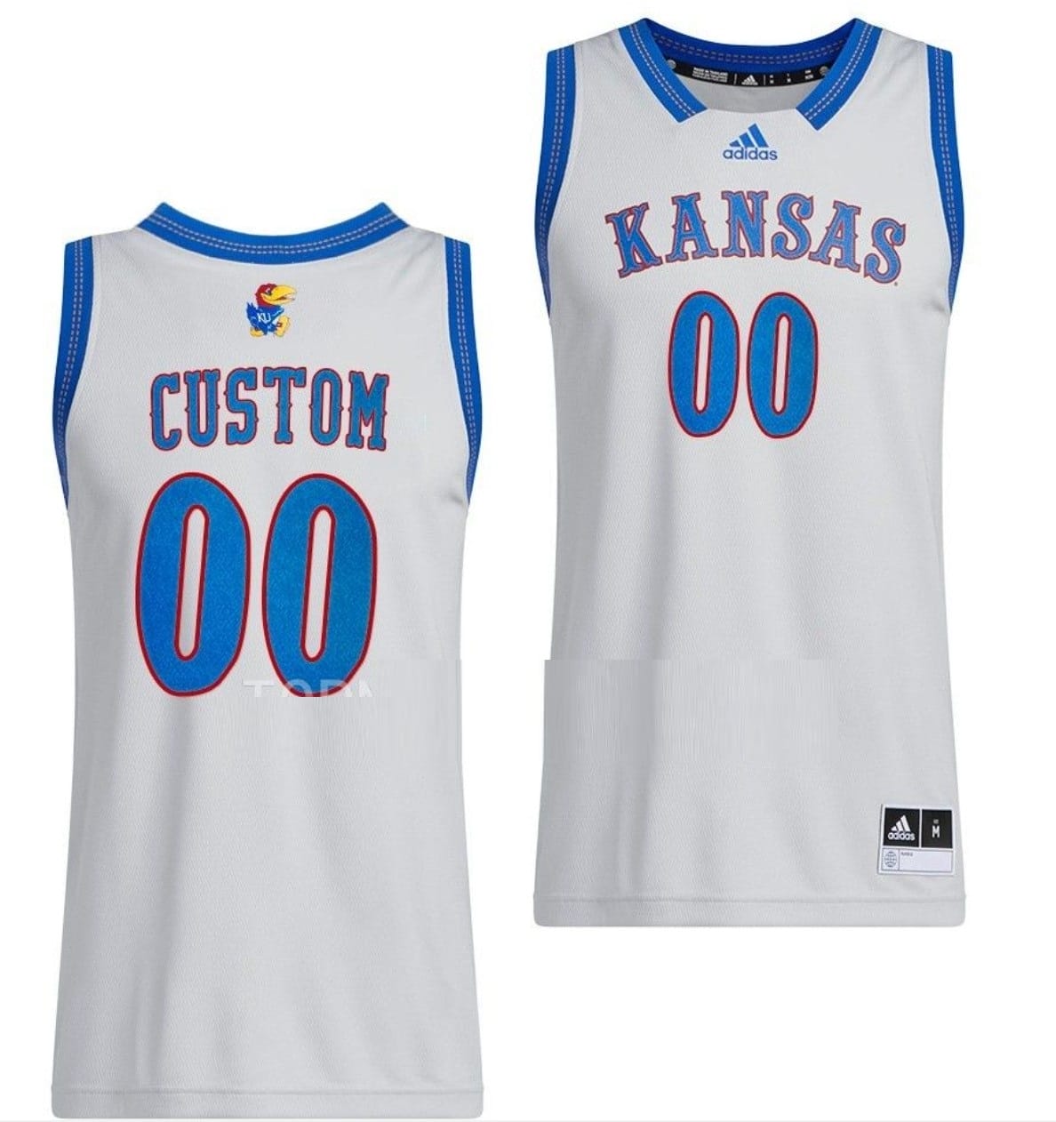 Custom Kansas Jayhawks Jersey College Basketball Gray Swingman