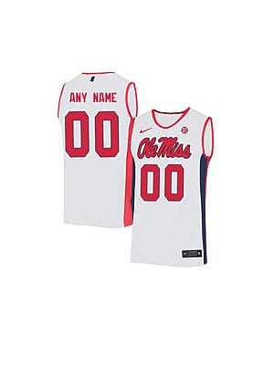 Custom Ole Miss Rebels Jersey College Basketball Name and Number Elite White