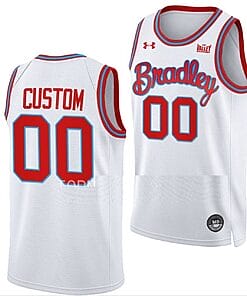 Custom Bradley Braves Jersey Name and Number College Basketball White