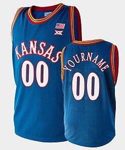 Custom Kansas Jayhawks Jersey Name and Number College Basketball Royal Blue
