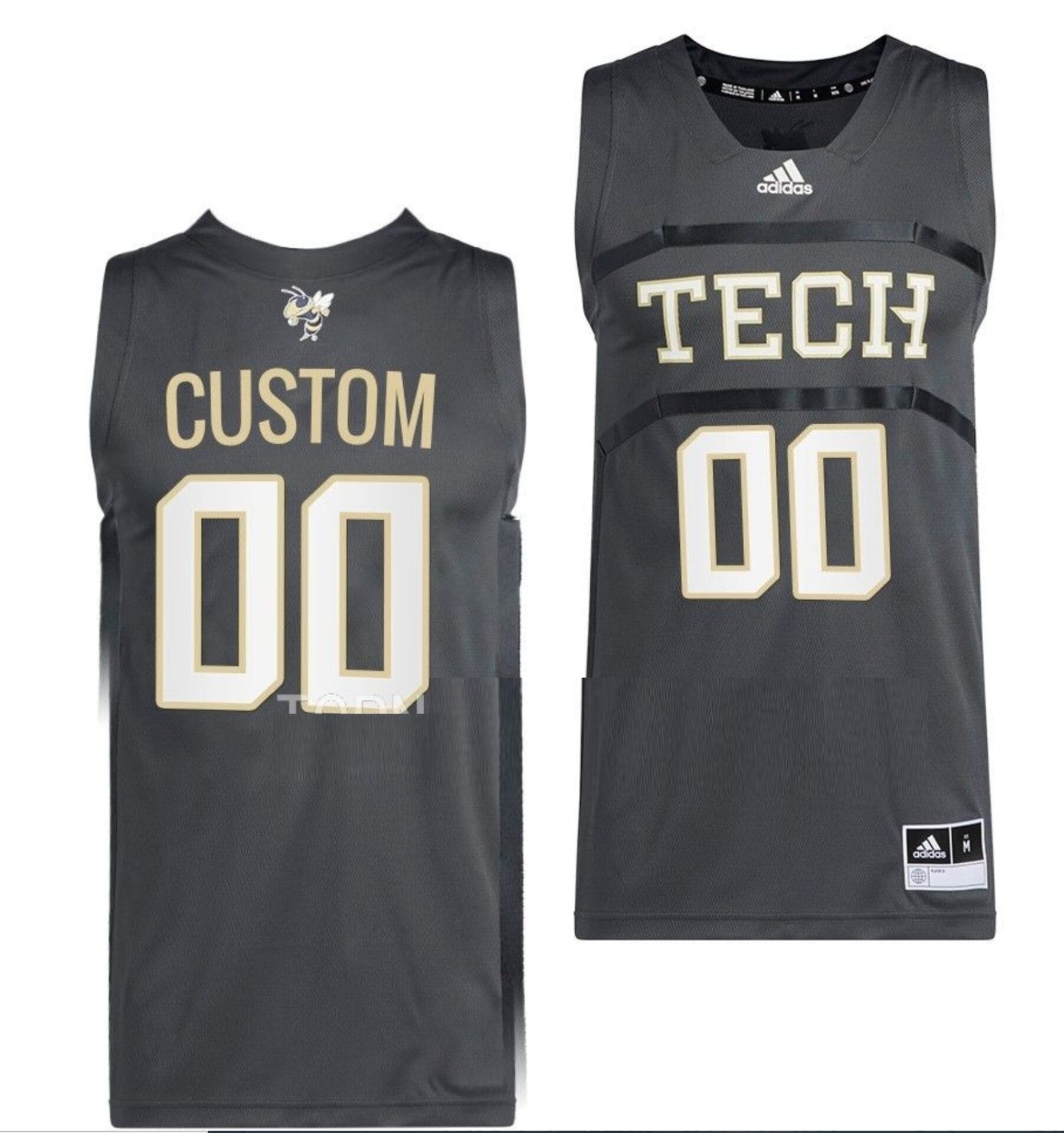 Custom Georgia Tech Yellow Jackets Jersey Name and Number College Basketball Grey Swingman