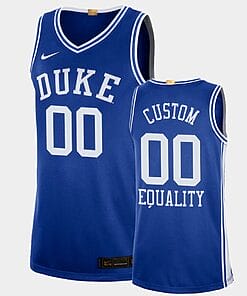 Custom Duke Blue Devils Jersey Name and Number Equality College Basketball Blue