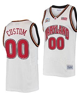Custom Maryland Terrapins Jersey NCAA College Basketball White Classic Commemorative