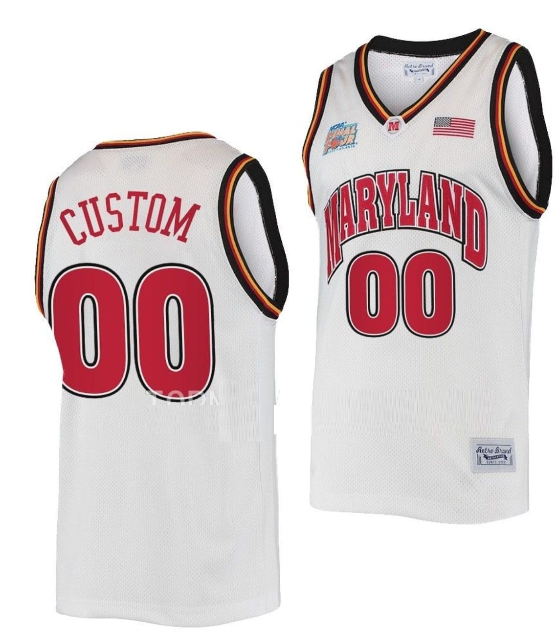 Custom Maryland Terrapins Jersey NCAA College Basketball White Classic Commemorative