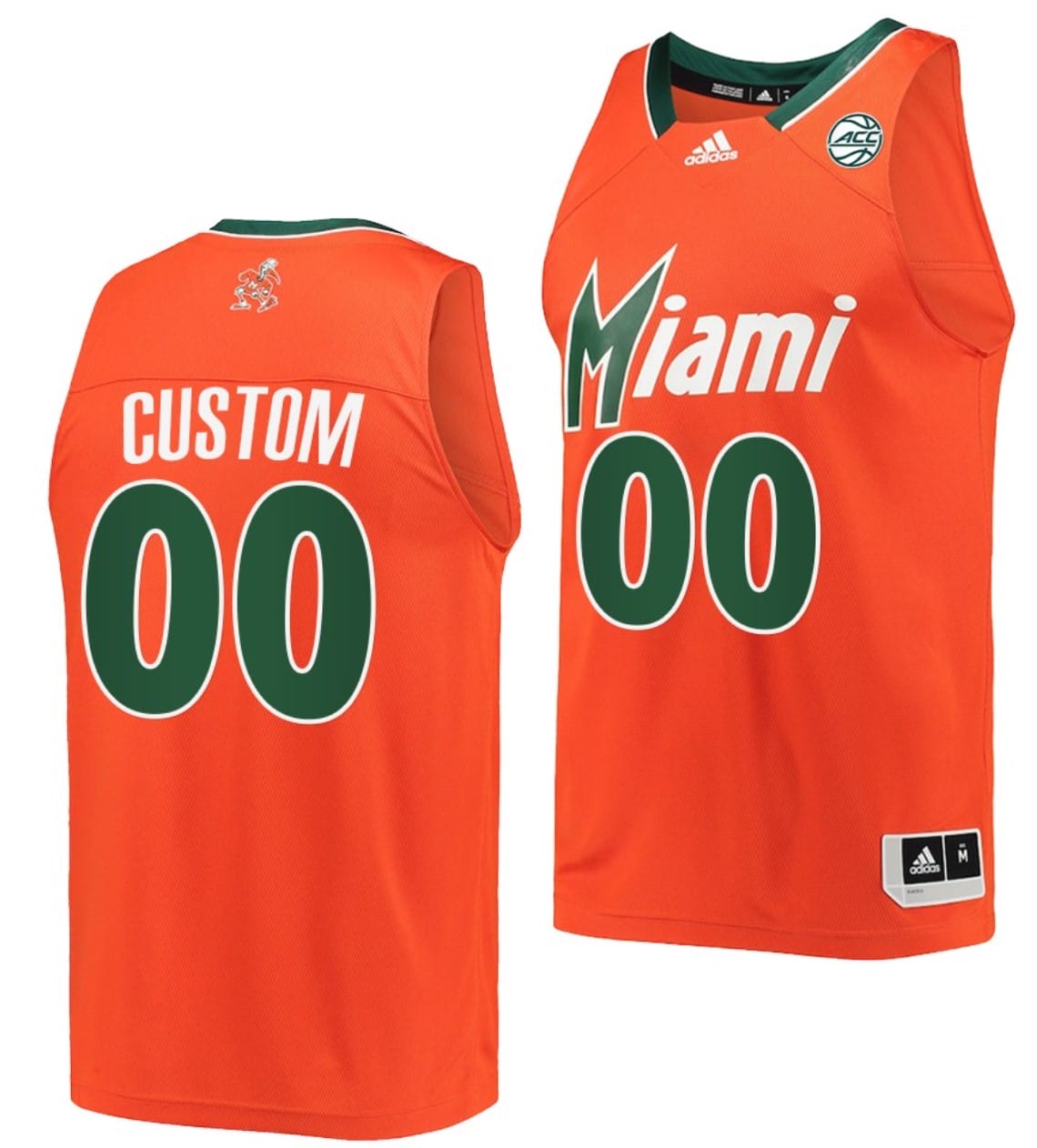 Custom Miami Hurricanes Jersey College Basketball Reverse Retro Orange