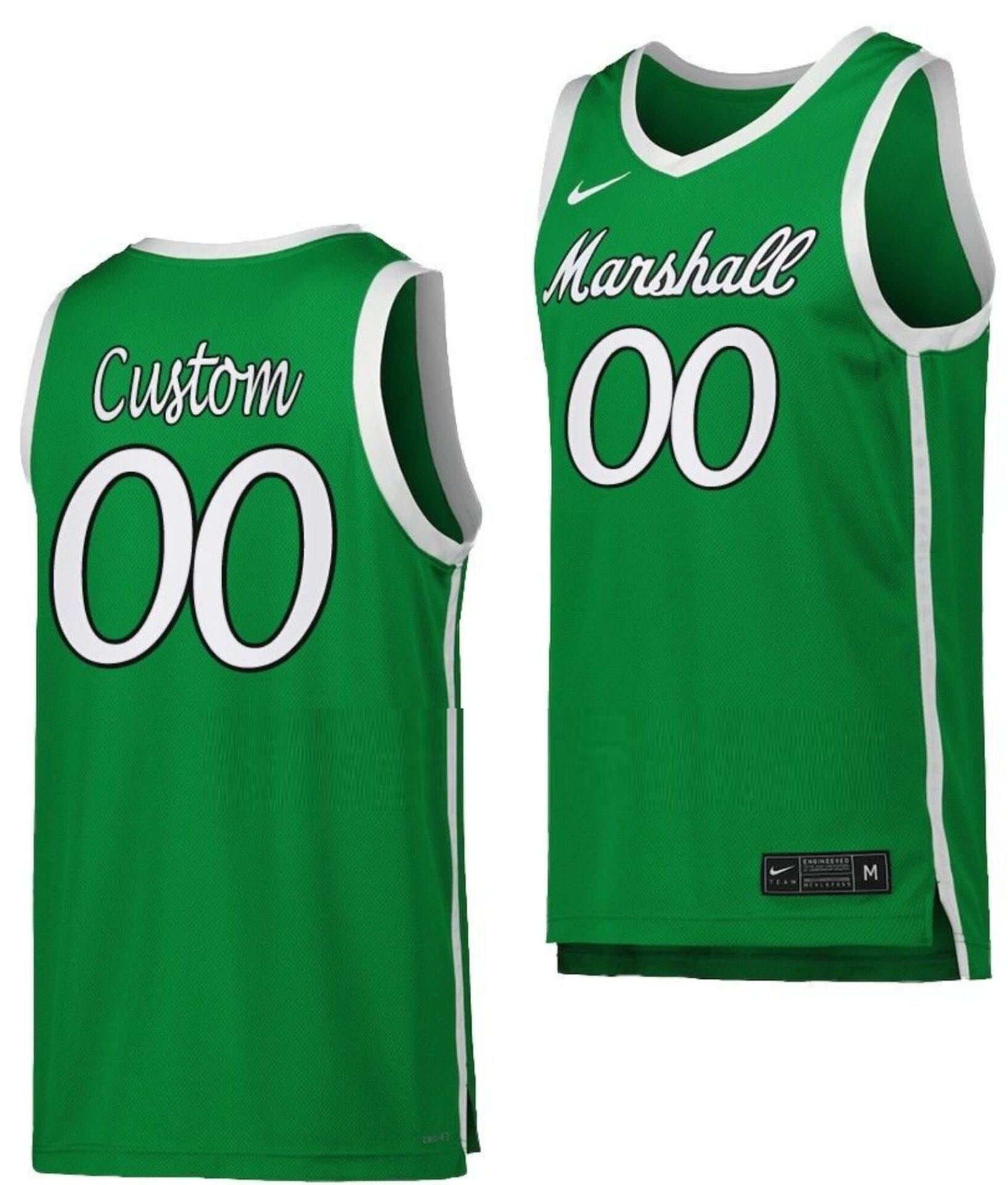Custom Marshall Thundering Herd Jersey Name and Number College Basketball Green