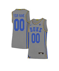 Custom Duke Blue Devils Jersey College Basketball Name and Number Elite Gray