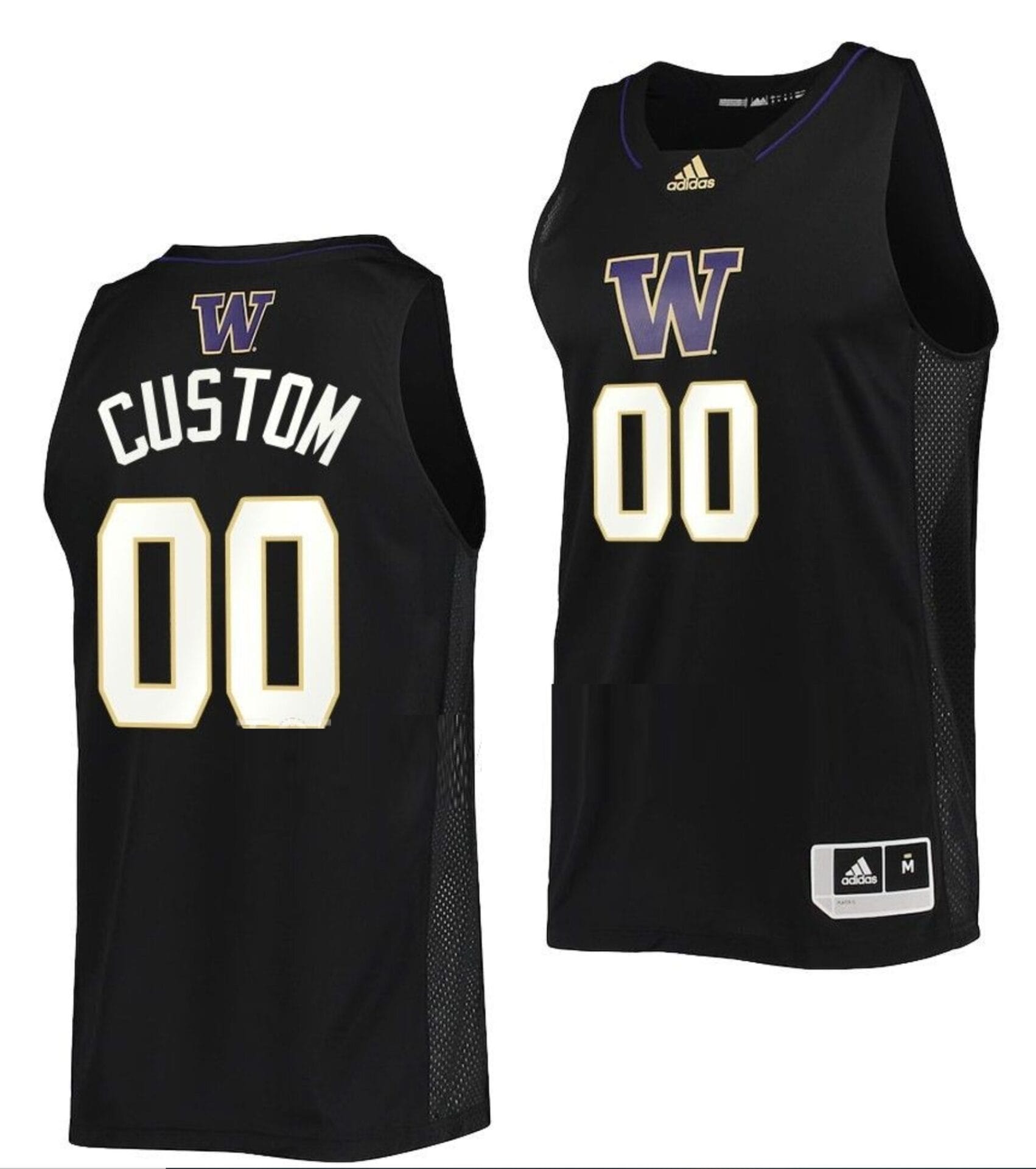 Custom Washington Huskies Jersey College Basketball Name and Number Elite Black