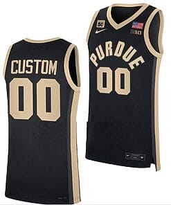 Custom Purdue Boilermakers Jersey College Basketball Black Replica