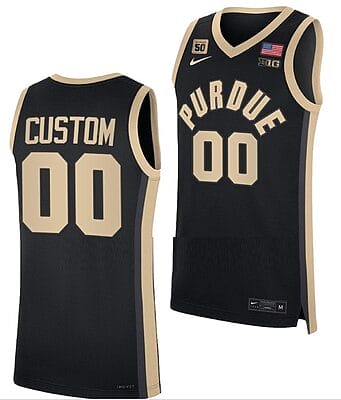 Custom Purdue Boilermakers Jersey College Basketball Black Replica