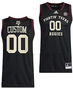Custom Texas A&M Aggies Jersey Name and Number College Basketball Swingman Black