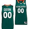 Custom Miami Hurricanes Jersey College Basketball ACC Green